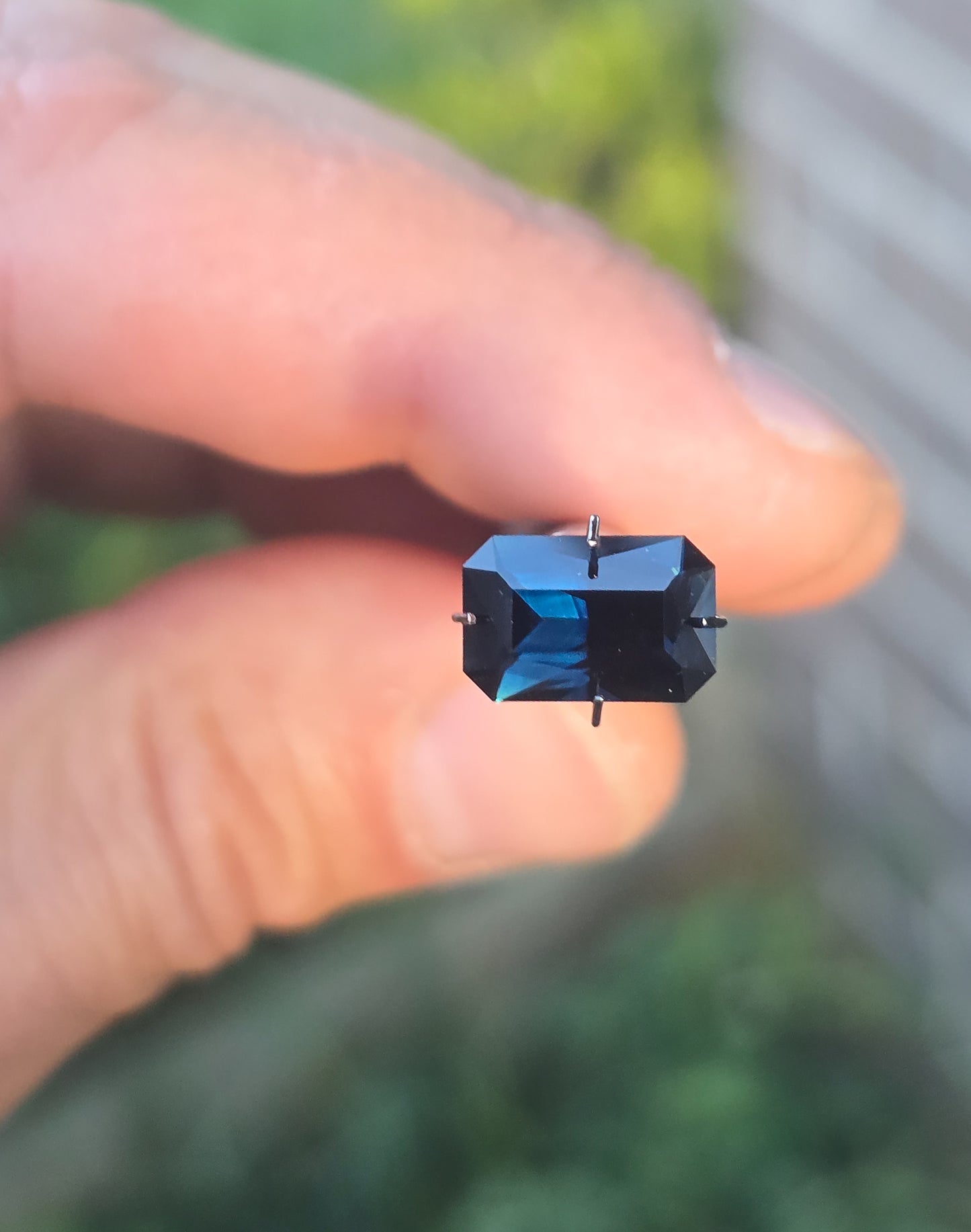 Emerald Cut Midnight Blue Sapphire 3.76ct