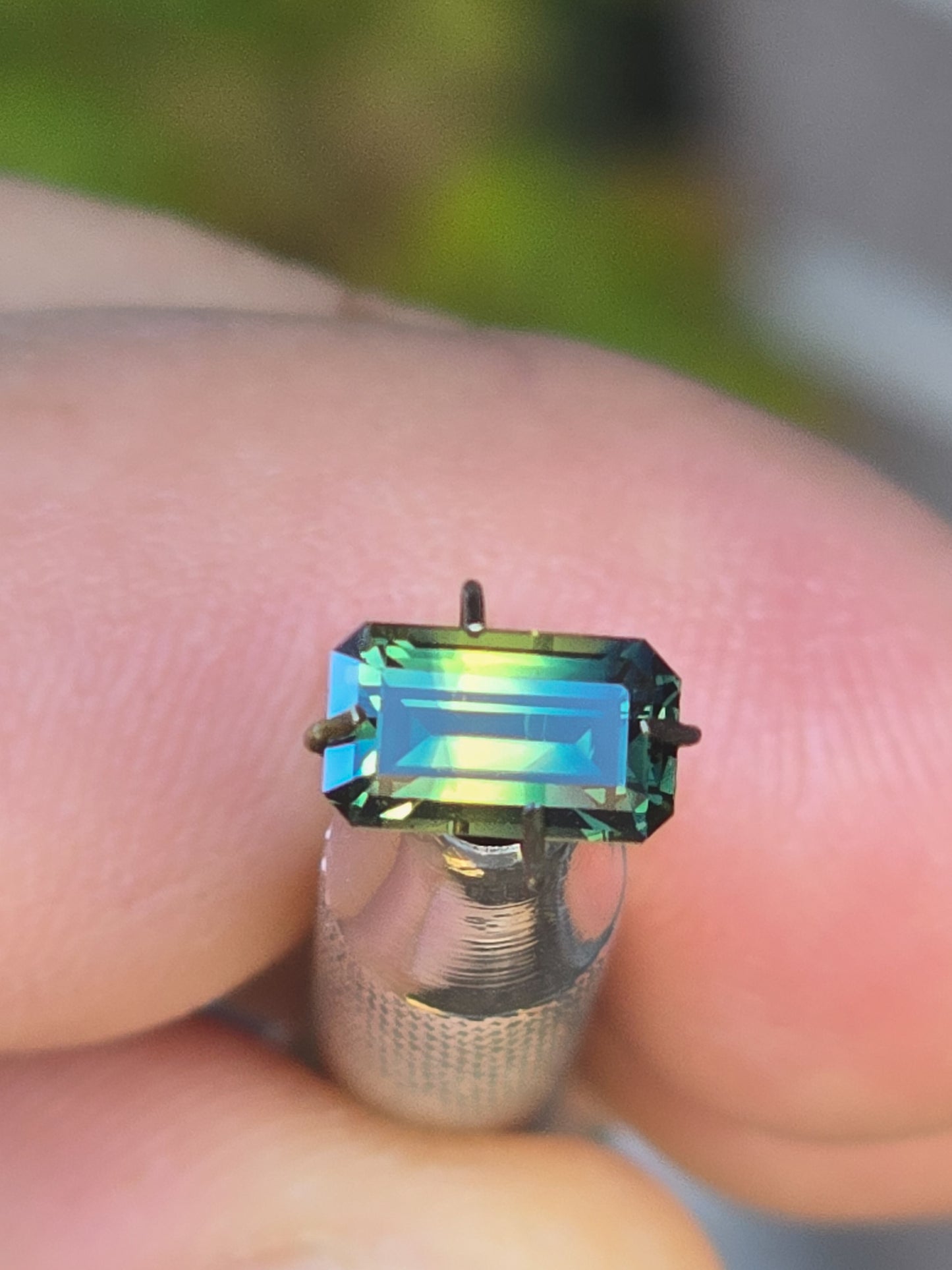 Emerald Cut Parti Sapphire 1.38ct