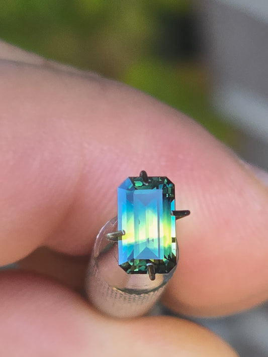 Emerald Cut Parti Sapphire 1.38ct