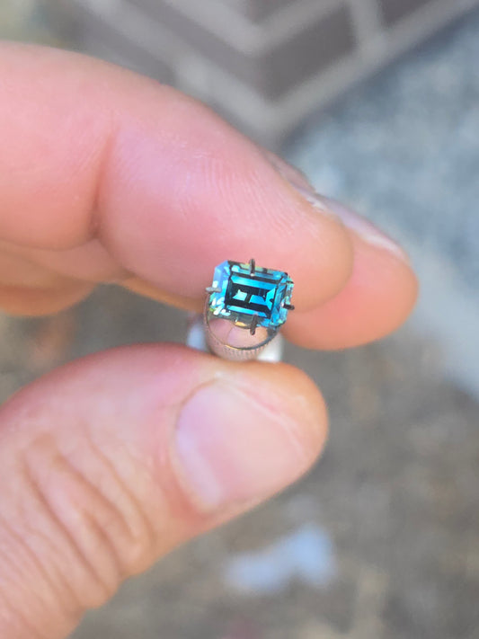 Emerald Cut Teal Sapphire 1.3ct
