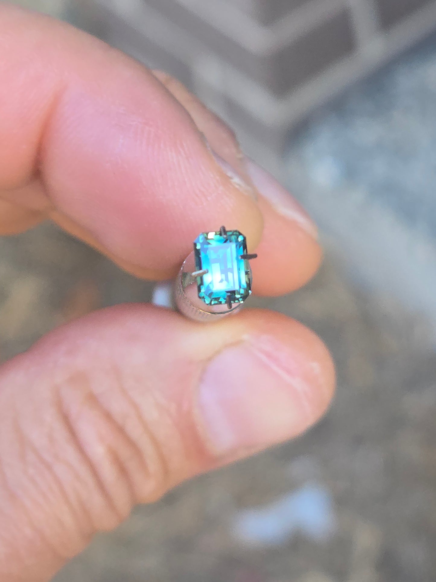 Emerald Cut Teal Sapphire 1.3ct