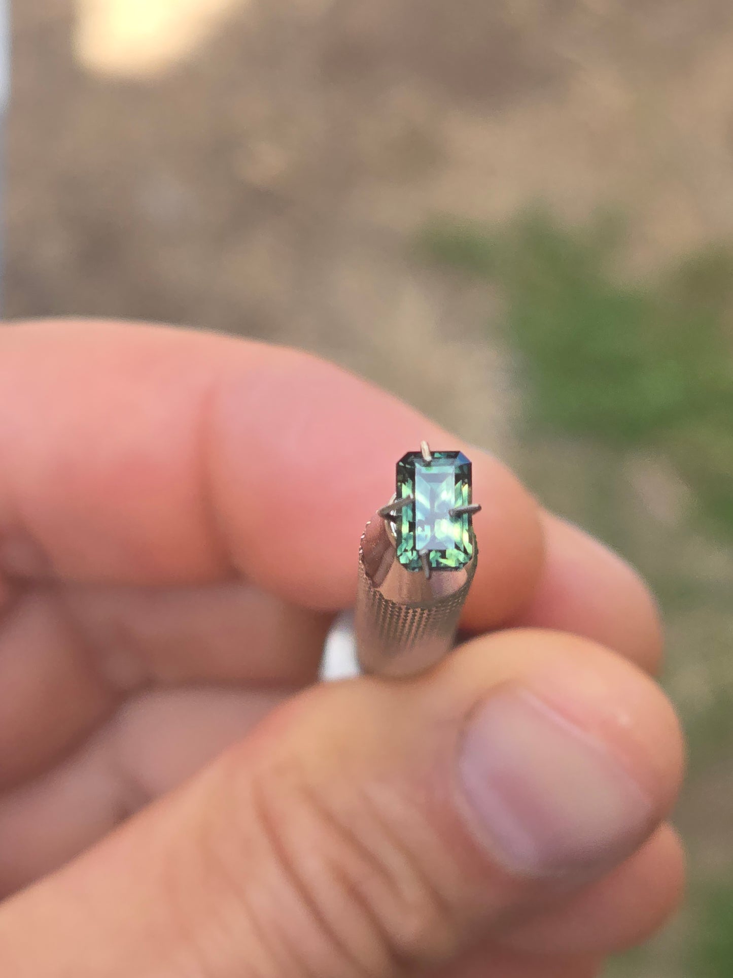 Emerald Cut Parti Sapphire 1.11ct