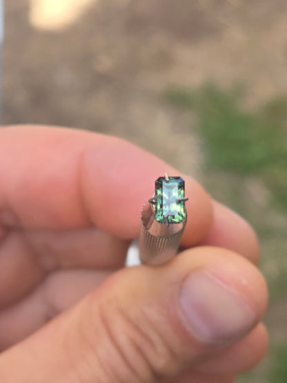 Emerald Cut Parti Sapphire 1.11ct