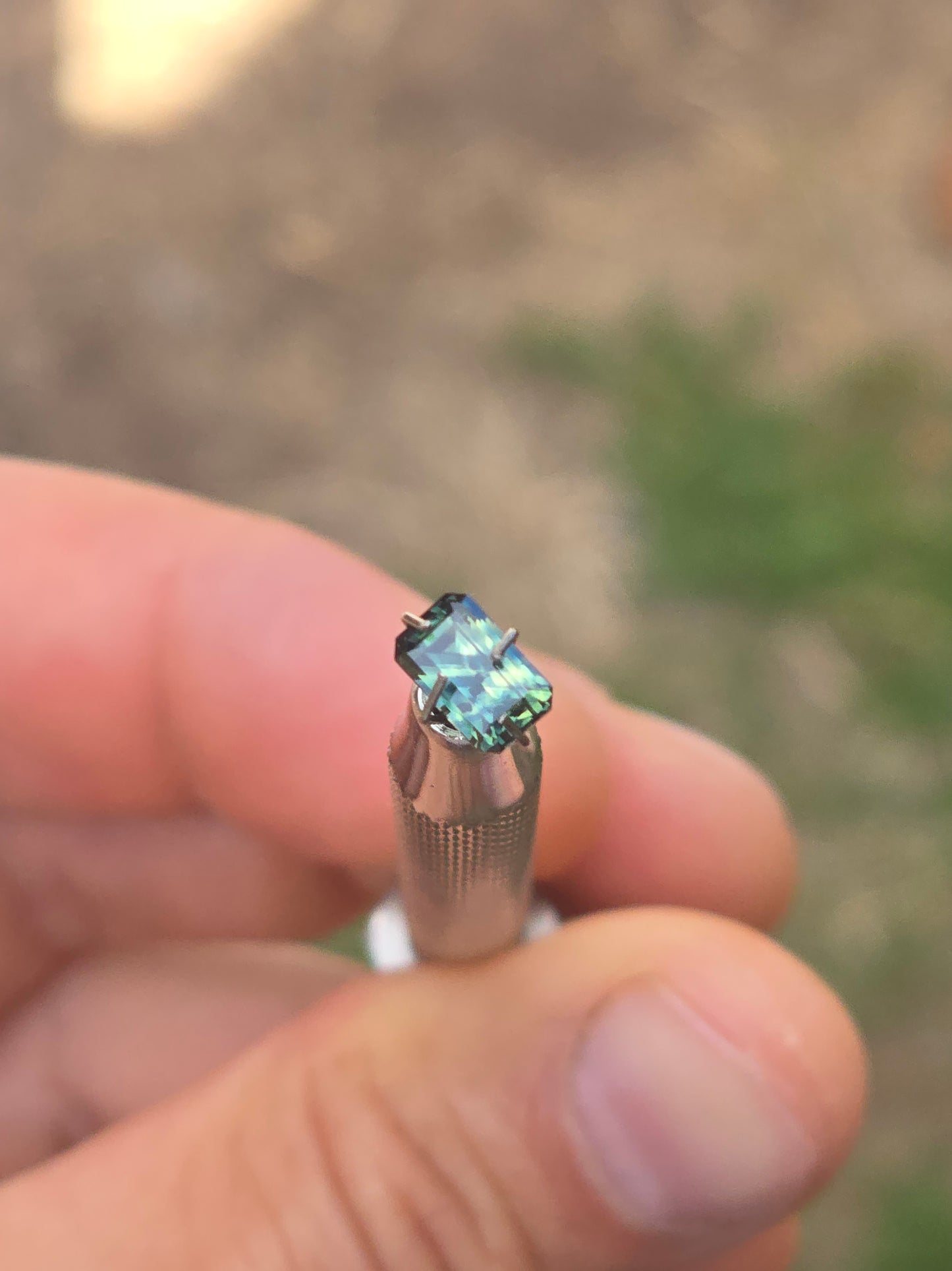 Emerald Cut Parti Sapphire 1.11ct