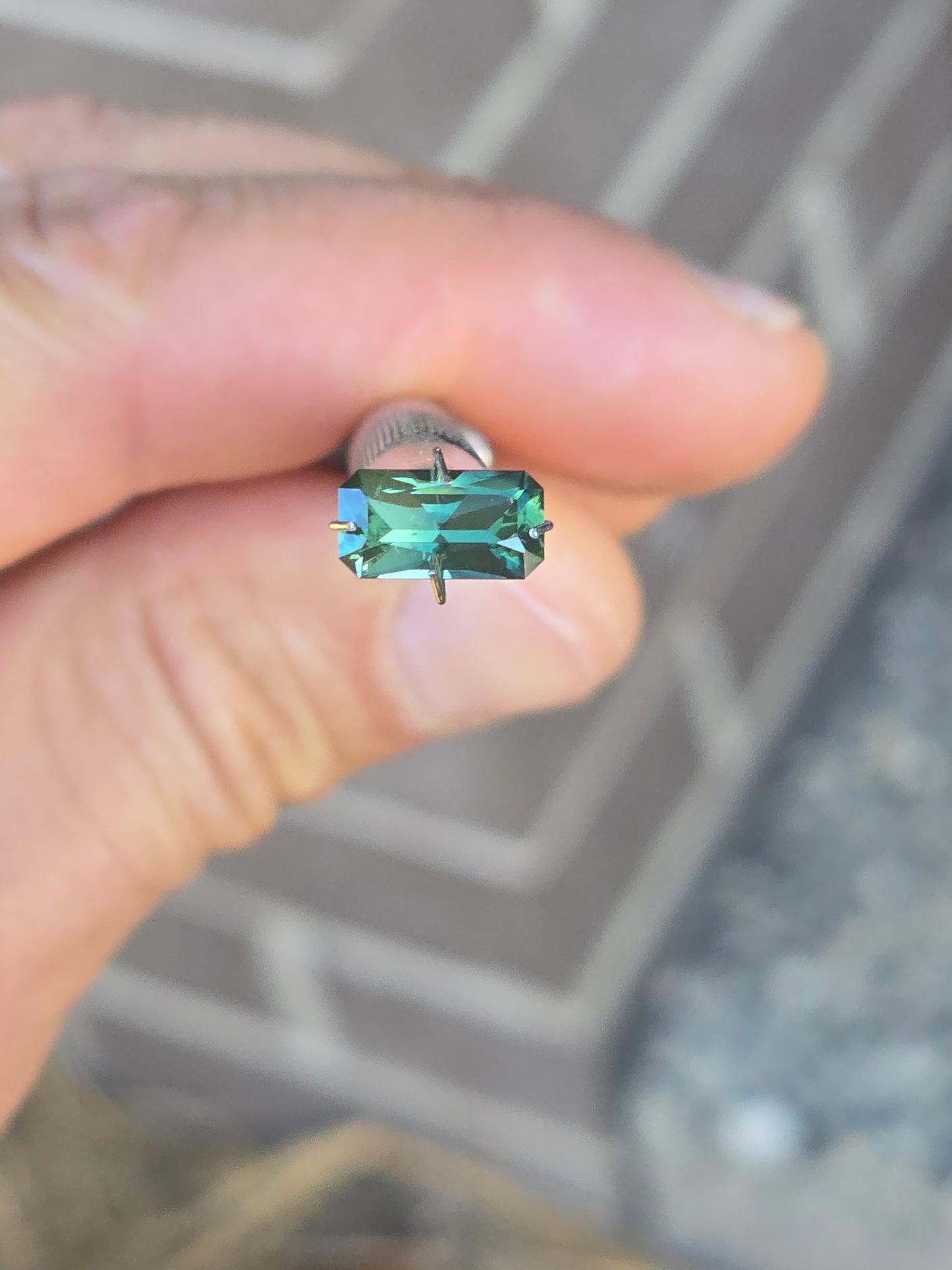 Emerald Cut Teal Sapphire 2.1ct