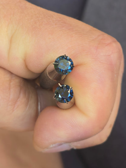 Duo Round Cut Blue Sapphire 1.28ct