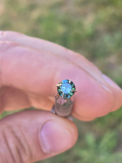 Round Cut Teal Sapphire 1.01ct