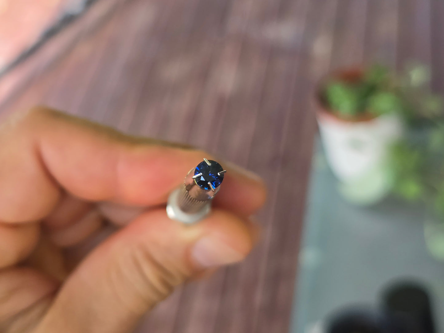 Round Cut Ocean Blue Sapphire .61ct