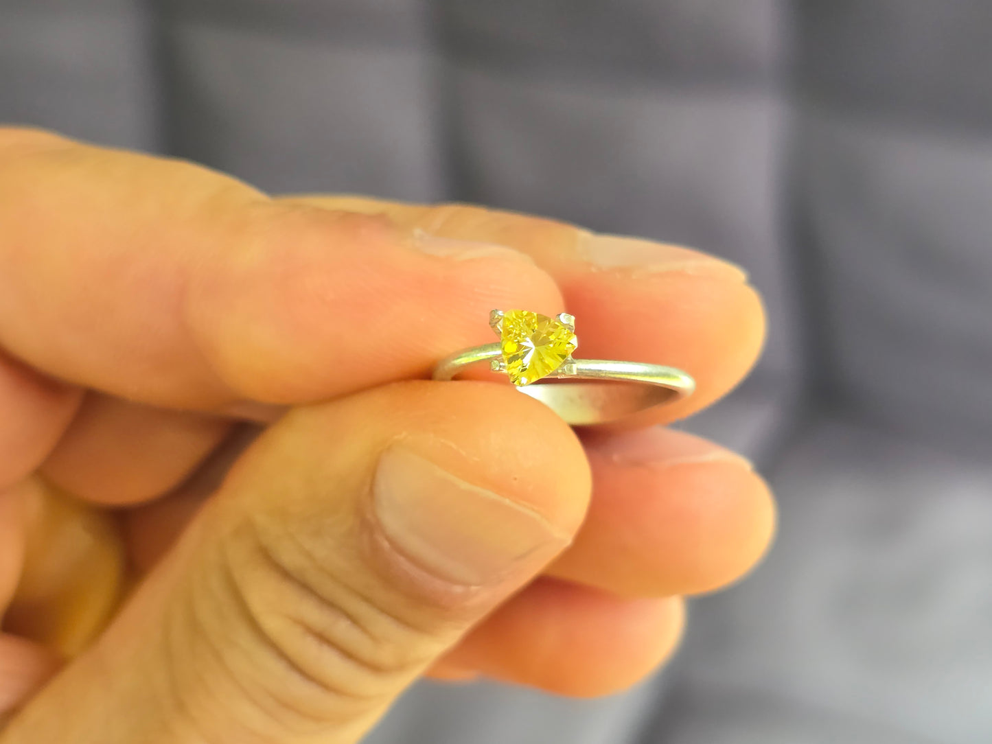 Trillion Cut Yellow Sapphire NO HEAT .41ct