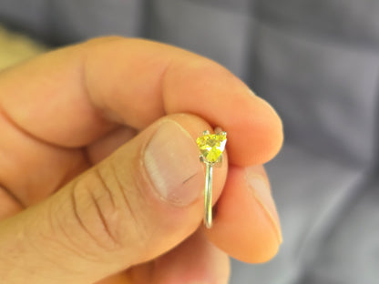 Trillion Cut Yellow Sapphire NO HEAT .41ct