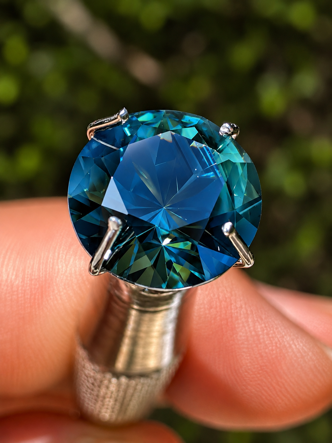 Blue/Teal Round Cut Sapphire 1.96ct