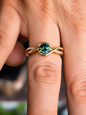14ct Gold ring 1.14ct Round Parti Sapphire