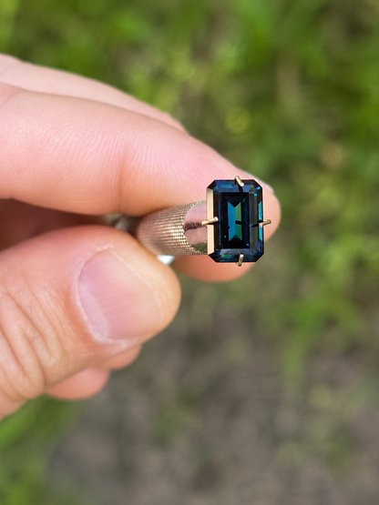 Emerald Cut Blue Sapphire 3.71ct