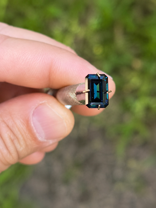 Emerald Cut Blue Sapphire 3.71ct