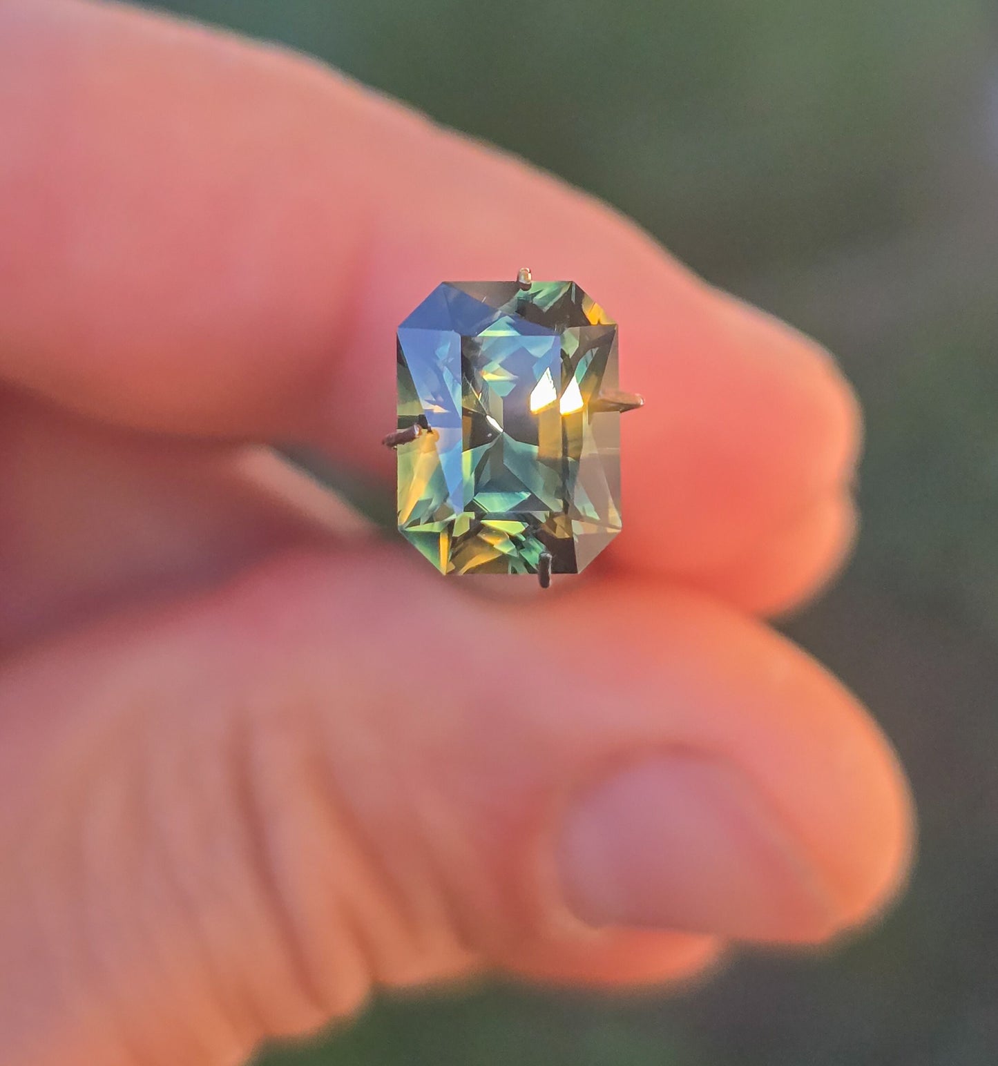 Emerald Cut Parti Sapphire 4.41ct