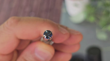Round Cut Ocean Blue Sapphire .61ct