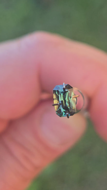 Emerald Cut Teal Sapphire 1.17ct