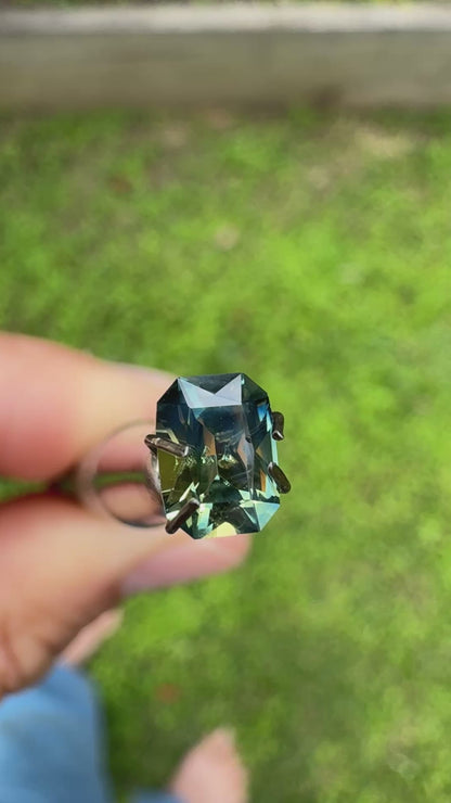 Cushion Cut Parti Sapphire No Heat 8.3ct
