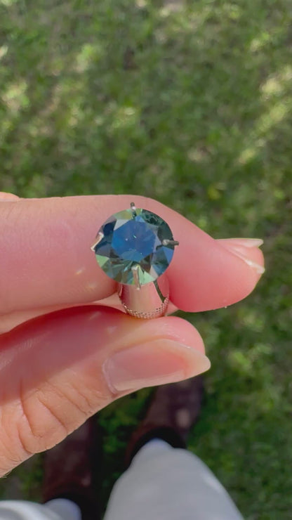 Blue/Teal Round Cut Sapphire 1.96ct