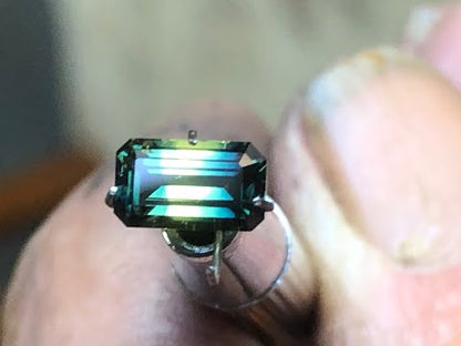 Emerald Cut Parti Sapphire 1.38ct